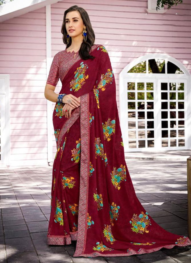 Florence Weightless Designer Casual Wear Lace Bordered Sarees Collection 21101-21110